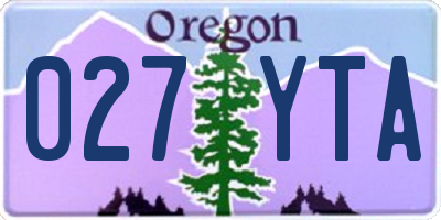 OR license plate 027YTA