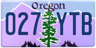 OR license plate 027YTB