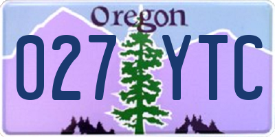 OR license plate 027YTC
