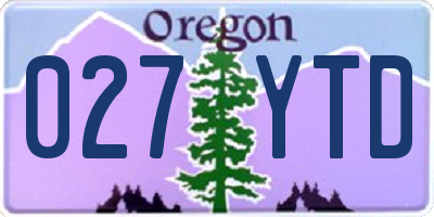 OR license plate 027YTD