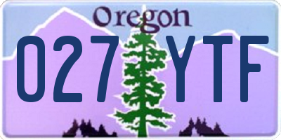 OR license plate 027YTF