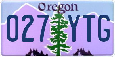 OR license plate 027YTG