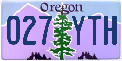 OR license plate 027YTH