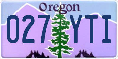 OR license plate 027YTI