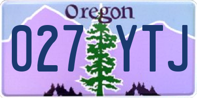 OR license plate 027YTJ