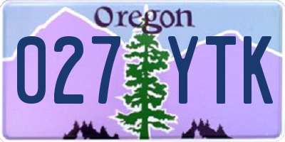 OR license plate 027YTK