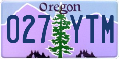 OR license plate 027YTM
