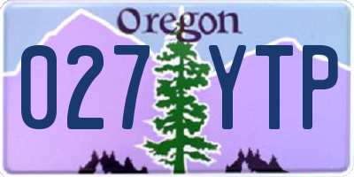 OR license plate 027YTP