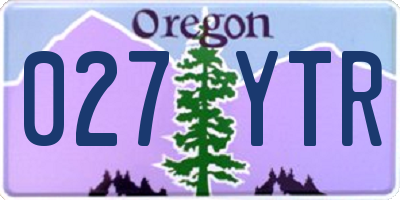 OR license plate 027YTR