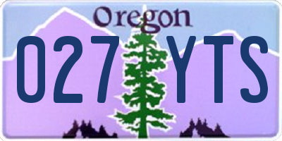 OR license plate 027YTS