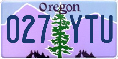 OR license plate 027YTU