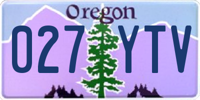 OR license plate 027YTV