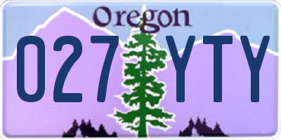 OR license plate 027YTY