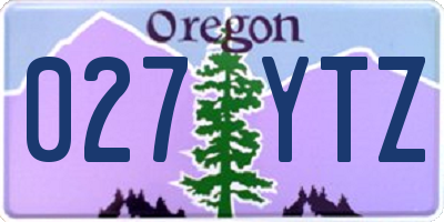 OR license plate 027YTZ