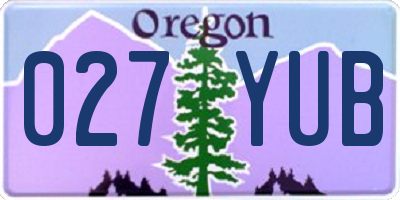 OR license plate 027YUB