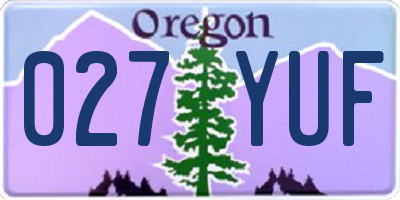 OR license plate 027YUF