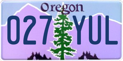 OR license plate 027YUL