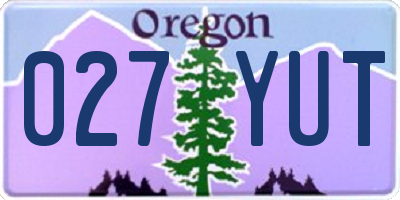 OR license plate 027YUT