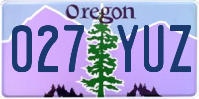 OR license plate 027YUZ