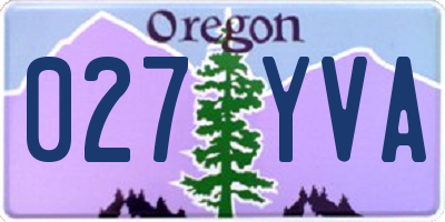 OR license plate 027YVA