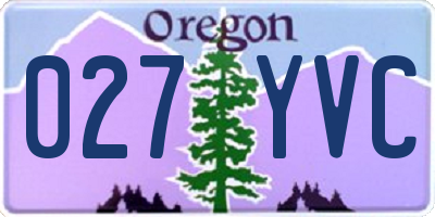 OR license plate 027YVC
