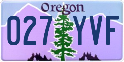 OR license plate 027YVF