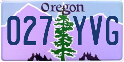 OR license plate 027YVG