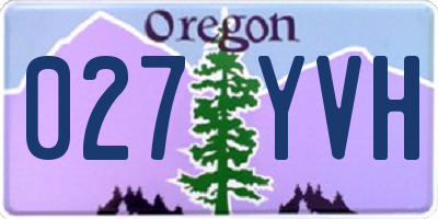 OR license plate 027YVH