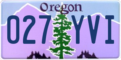 OR license plate 027YVI