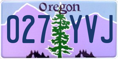 OR license plate 027YVJ