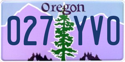 OR license plate 027YVO