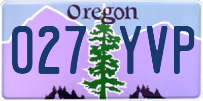 OR license plate 027YVP