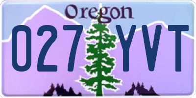 OR license plate 027YVT