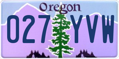OR license plate 027YVW
