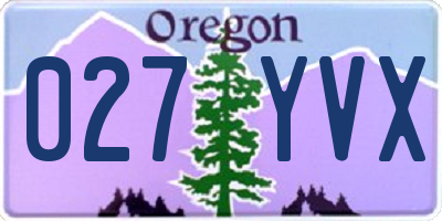 OR license plate 027YVX
