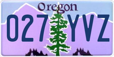 OR license plate 027YVZ
