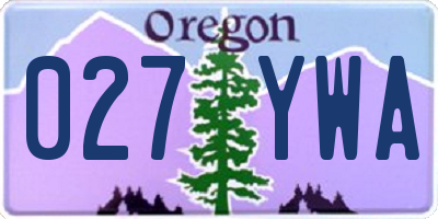OR license plate 027YWA