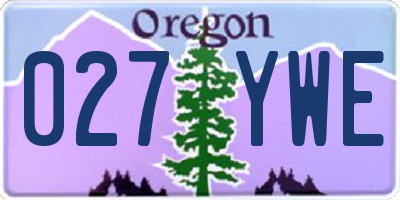 OR license plate 027YWE