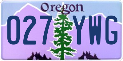 OR license plate 027YWG