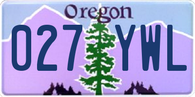 OR license plate 027YWL