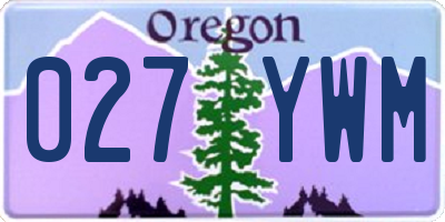 OR license plate 027YWM
