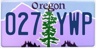 OR license plate 027YWP