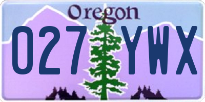 OR license plate 027YWX