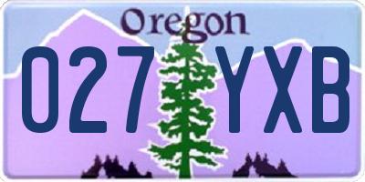 OR license plate 027YXB
