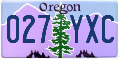OR license plate 027YXC