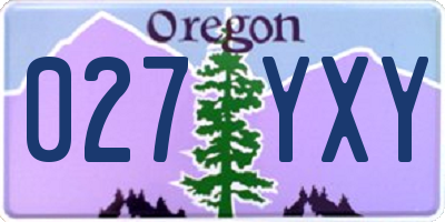 OR license plate 027YXY