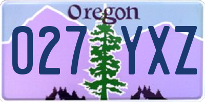 OR license plate 027YXZ