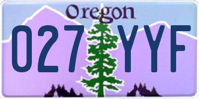 OR license plate 027YYF