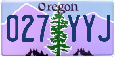OR license plate 027YYJ