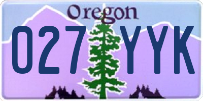 OR license plate 027YYK